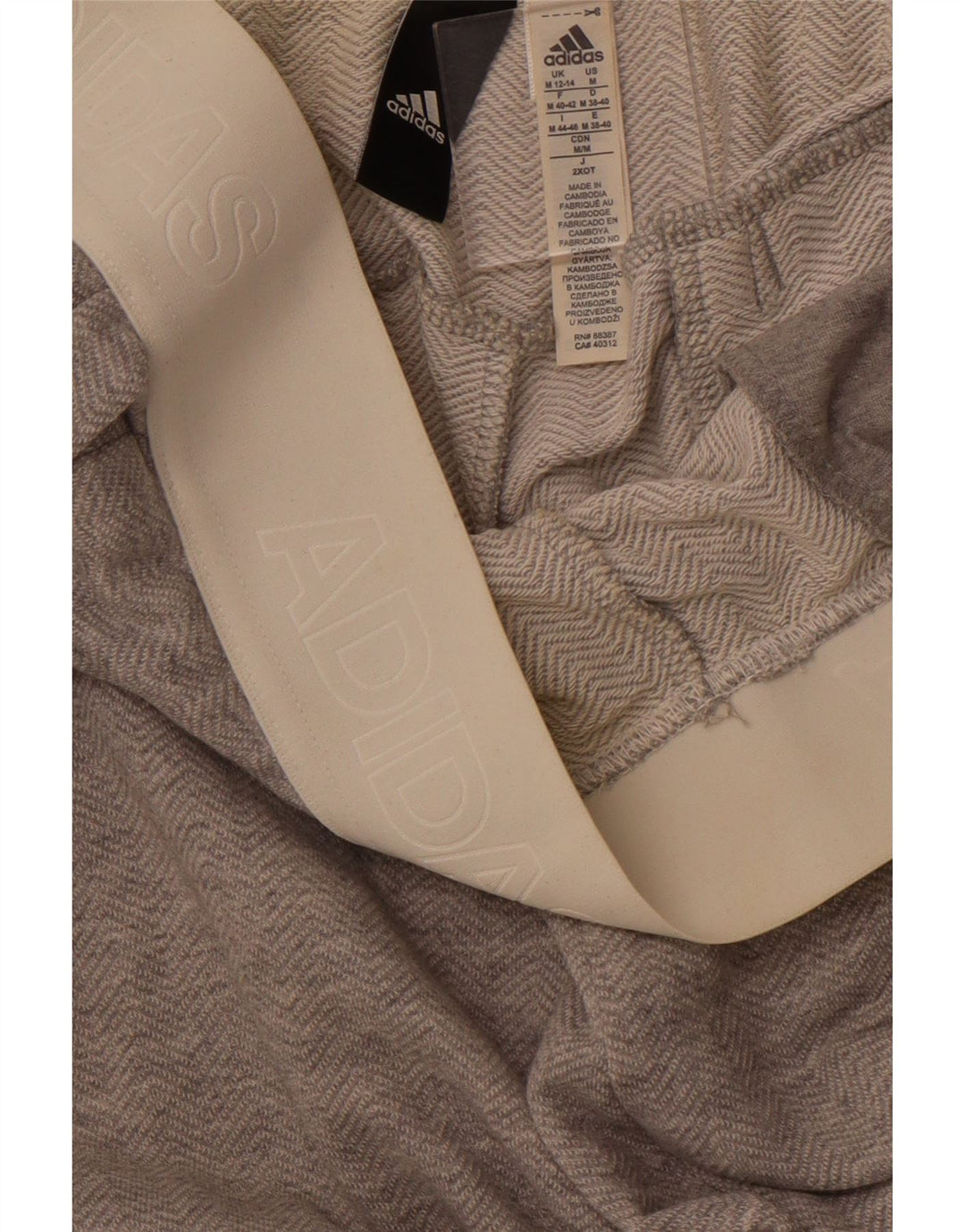 Calça de treino feminina ADIDAS UK 12/14 cinza médio Chevron