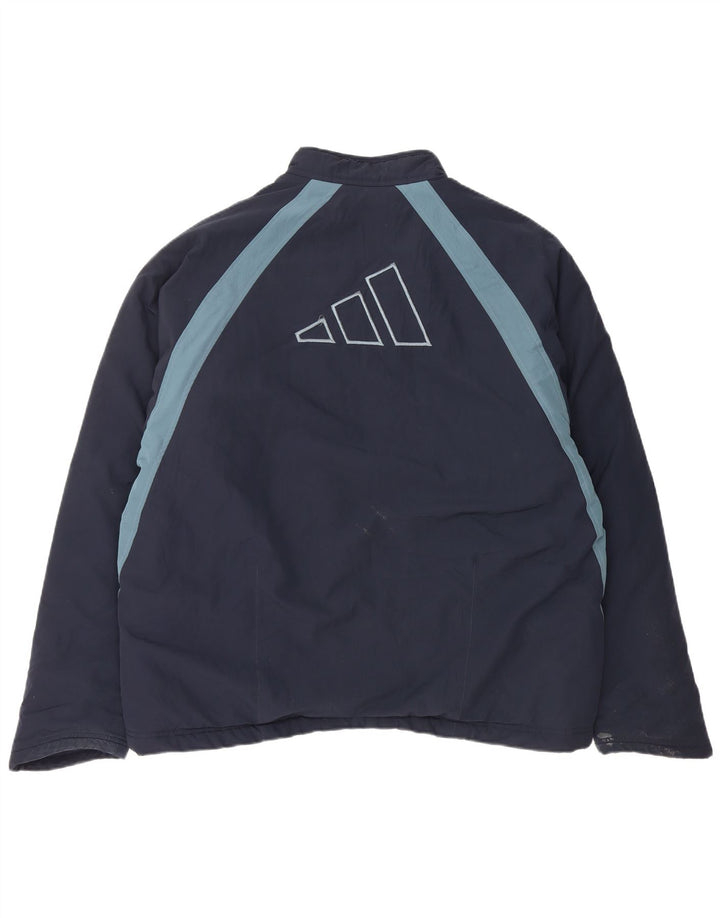 Adidas Mens Graphic Tracksuit Top Jaqueta Grande Poliéster Azul Marinho