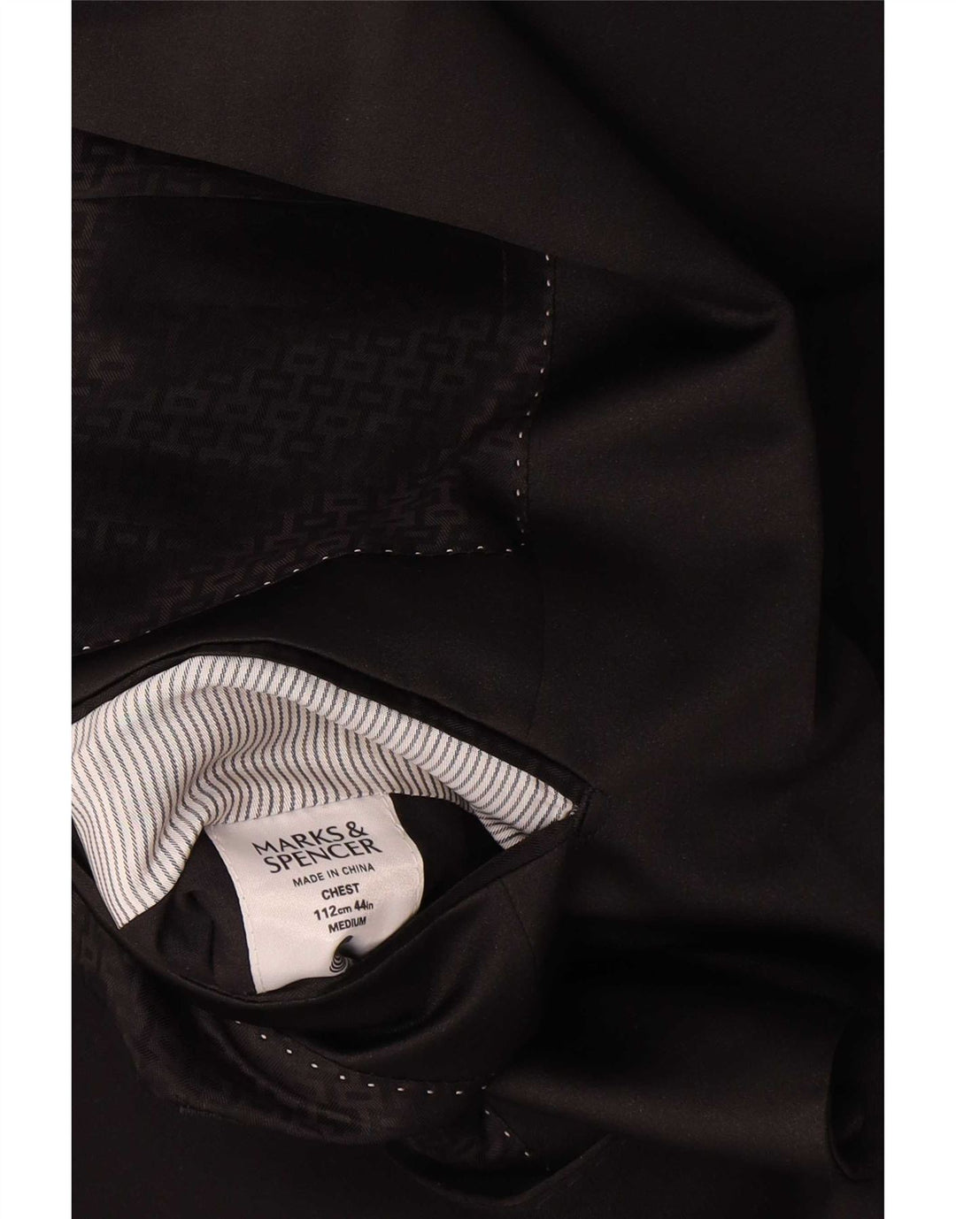 Jaqueta blazer masculina de 1 botão Marks & Spencer Reino Unido 44 XL preta de lã nova