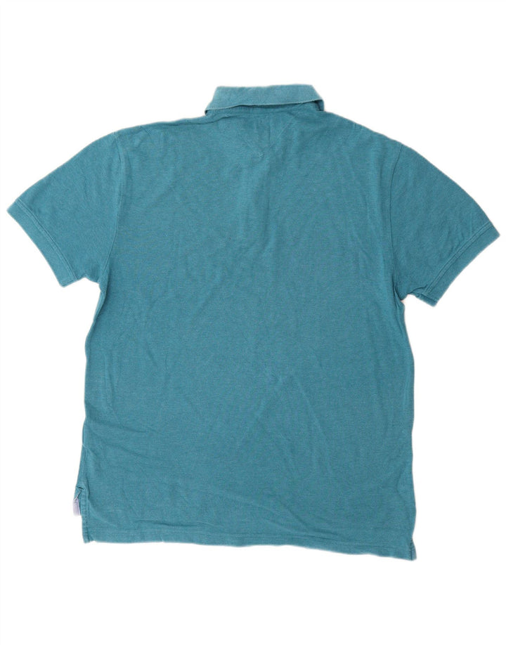 Camisa polo masculina TOMMY HILFIGER algodão azul médio