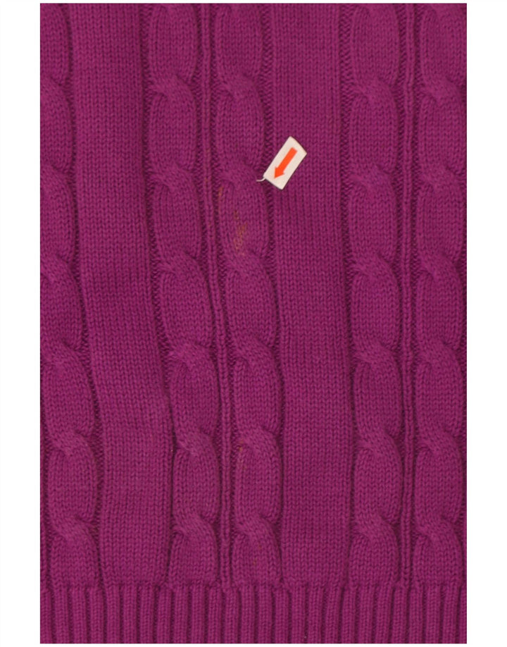 Suéter masculino Marks & Spencer com gola redonda, grande algodão roxo