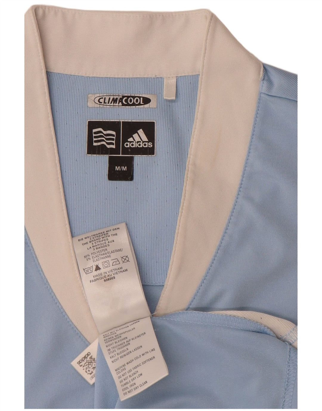 ADIDAS Womens Climacool T-Shirt Top UK 14 Medium Blue Colourblock