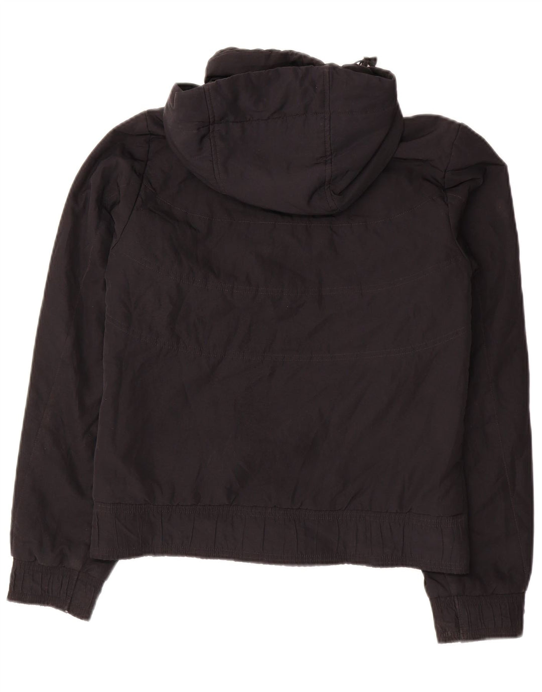 Jaqueta corta-vento feminina Nike com capuz Reino Unido 10 pequeno poliéster preto