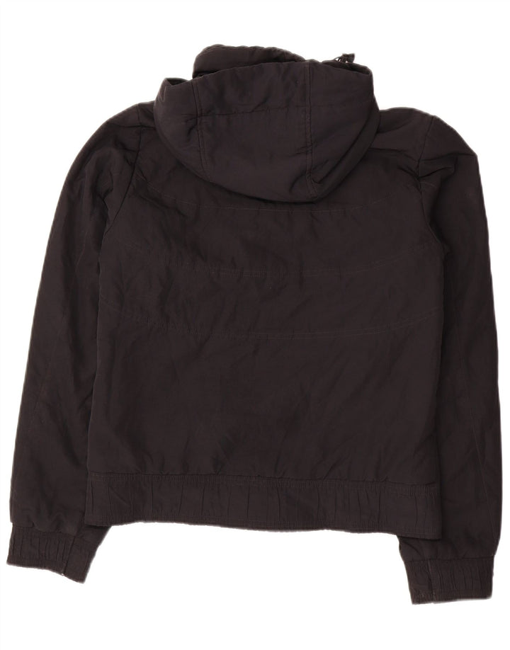 Jaqueta corta-vento feminina Nike com capuz Reino Unido 10 pequeno poliéster preto