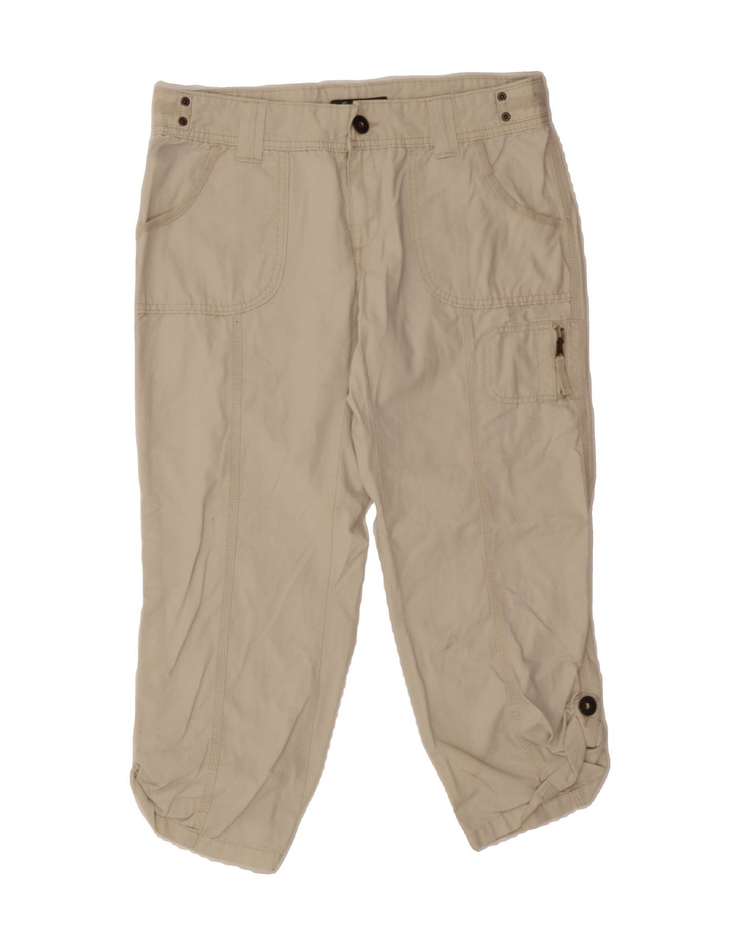 EDDIE BAUER Womens Straight Capri Trousers Small W34 L22 Beige Cotton Vintage Eddie Bauer and Second-Hand Eddie Bauer from Messina Hembry 
