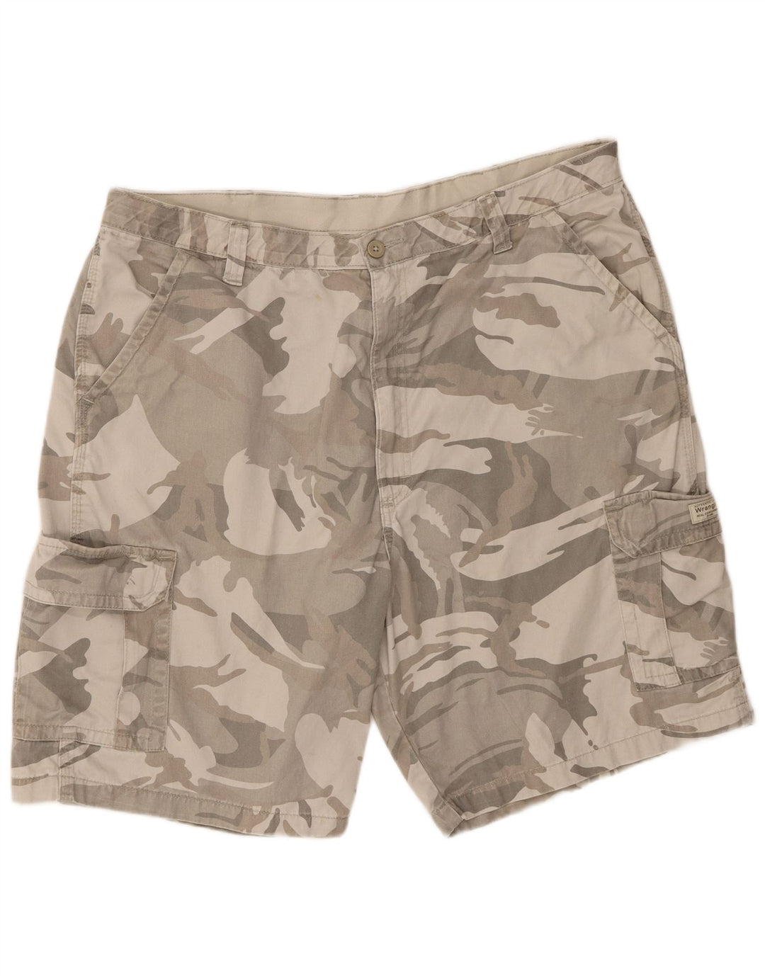 Shorts cargo masculino Wrangler W42 2XL algodão camuflado cinza