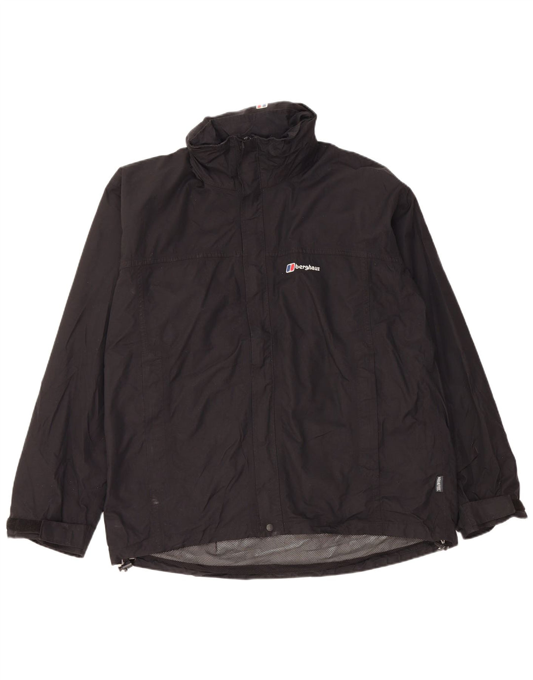 Jaqueta de chuva masculina Berghaus com capuz UK 42 XL preto nylon