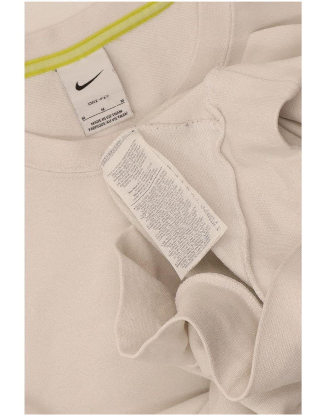 Nike Mens Dri Fit Moletom Jumper Médio Algodão Branco