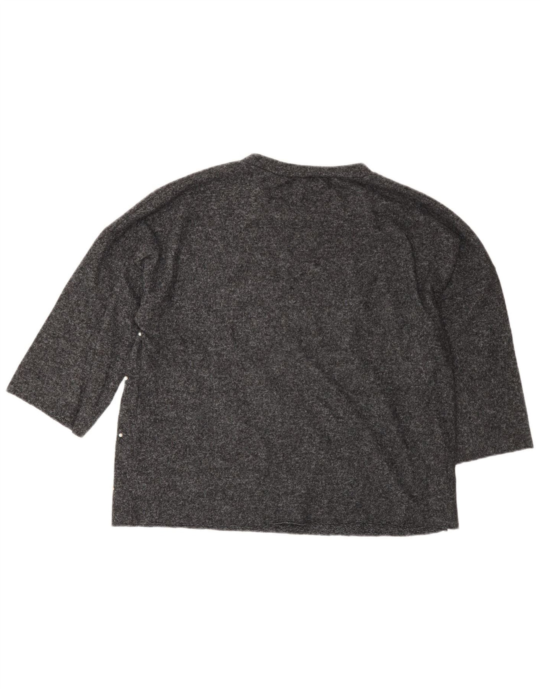 Zara Womens Oversized Top 3/4 Sleeve UK 14 Medium Grey Polyester