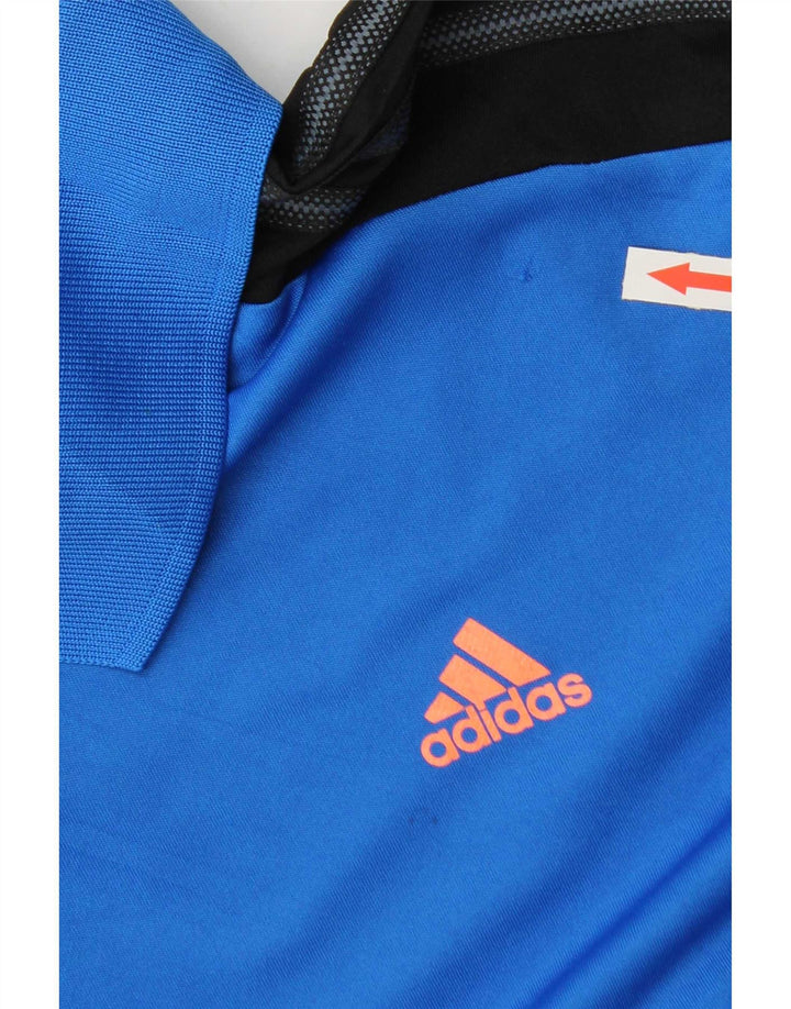 Adidas Mens Climacool Polo Shirt 2XL Azul Colorblock Poliéster