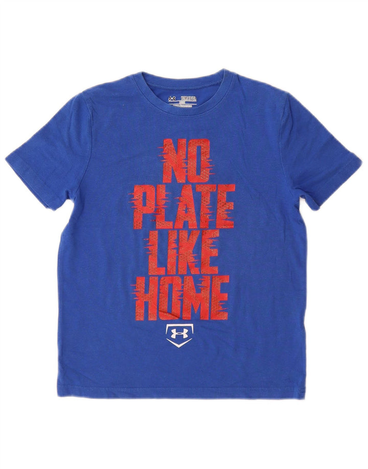 Camiseta gráfica UNDER ARMOUR Boys Heat Gear Top 7-8 anos pequeno azul