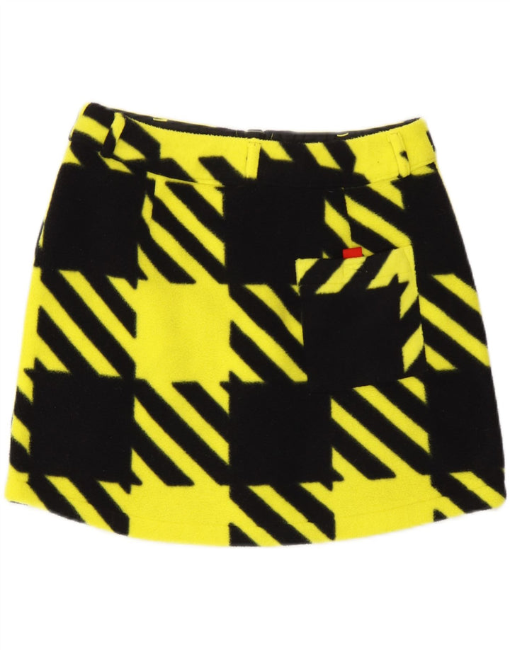 Mini saia feminina Adidas UK 10 pequena W27 amarelo houndstooth