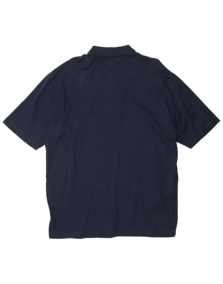 Camisa polo masculina SEA & SKY grande algodão azul marinho