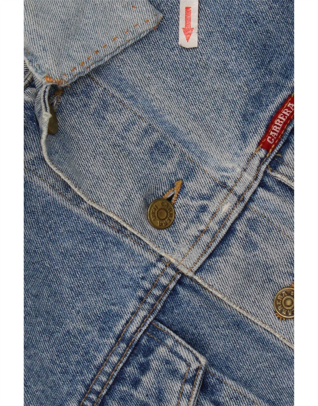 Jaqueta jeans masculina Carrera desgastada Reino Unido 36 algodão azul pequeno