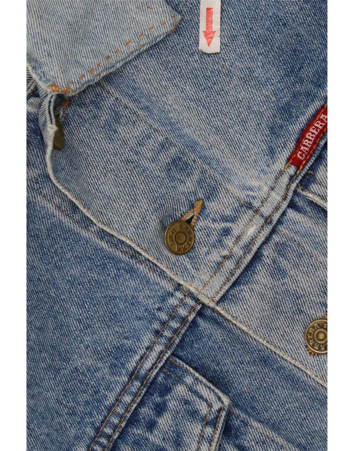 Jaqueta jeans masculina Carrera desgastada Reino Unido 36 algodão azul pequeno