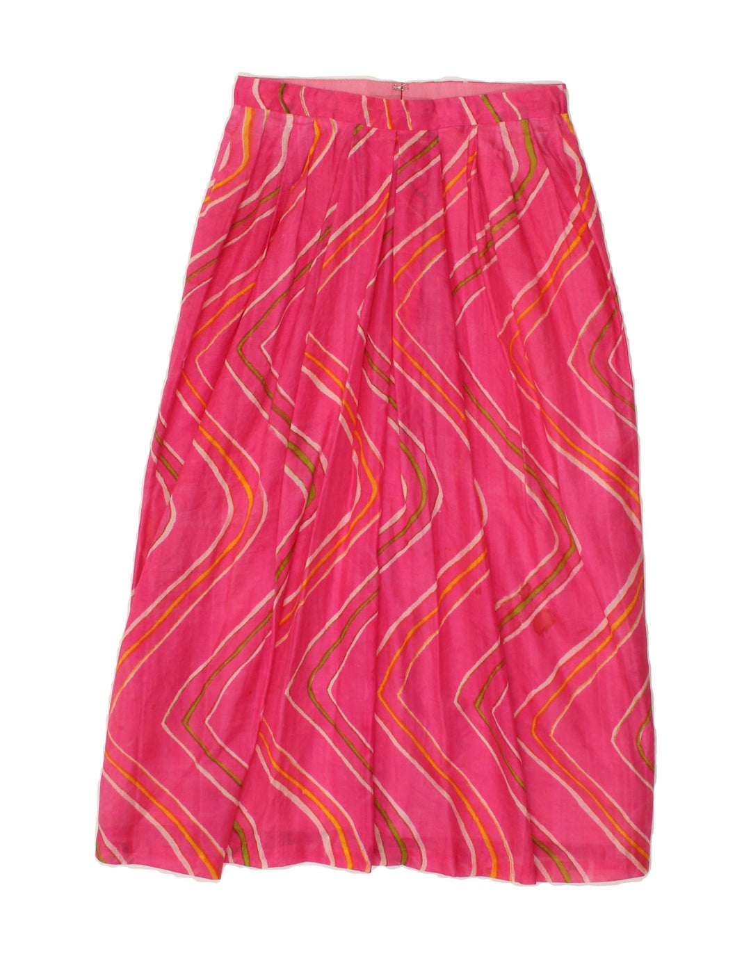 VINTAGE Womens A-Line Skirt W26 Small Pink Chevron Vintage Vintage and Second-Hand Vintage from Messina Hembry 