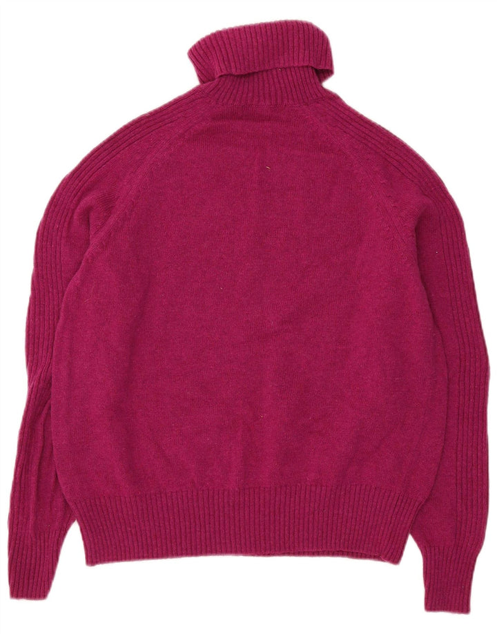 Suéter feminino Marks & Spencer com gola redonda Reino Unido 16 lã de carneiro rosa grande