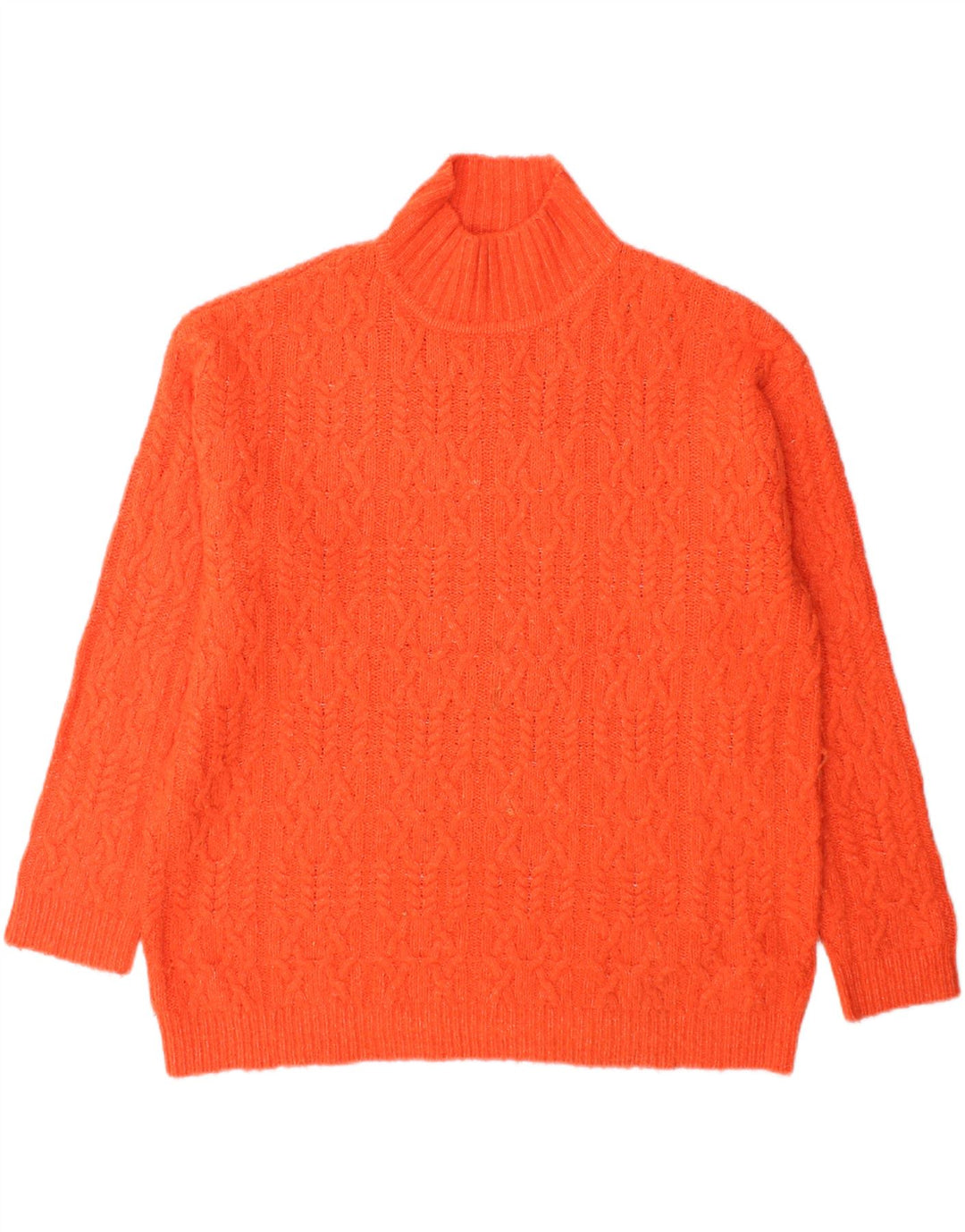 Suéter feminino Marks & Spencer com gola tartaruga Reino Unido 14 médio laranja