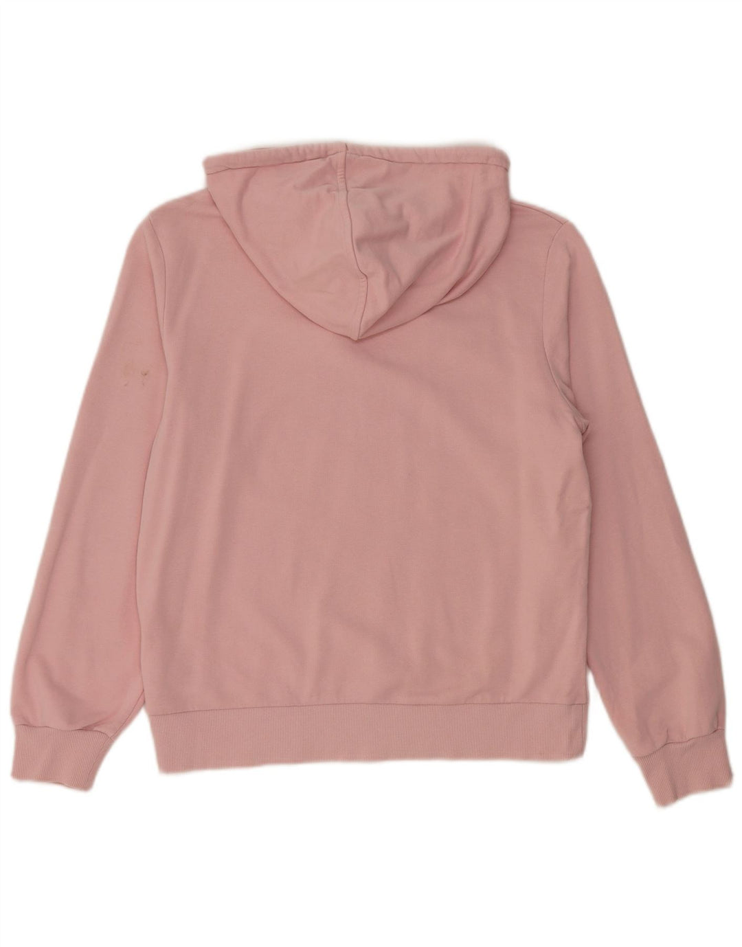 Suéter feminino com capuz grande Marks & Spencer UK 8 pequeno algodão rosa