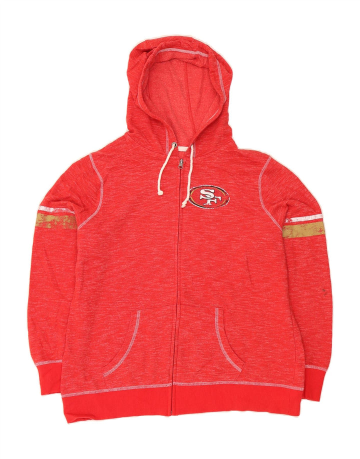 MAJESTIC Mens Graphic Zip Hoodie Sweater 2XL Red Cotton Vintage Majestic and Second-Hand Majestic from Messina Hembry 