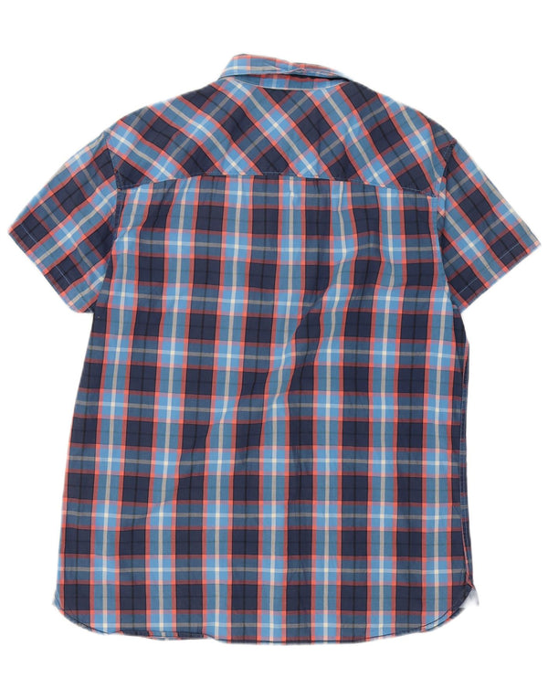 Camisa masculina de manga curta Jack & Jones XL azul marinho xadrez