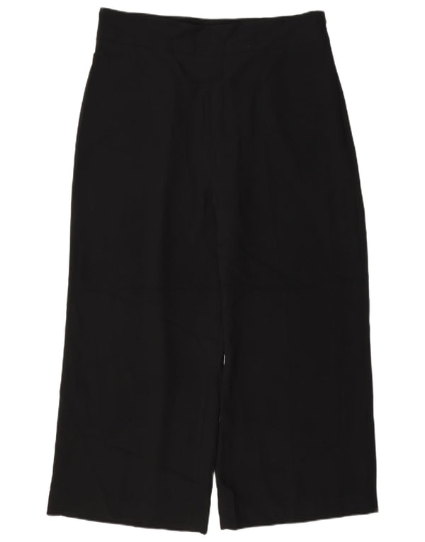 Calça feminina Zara cintura alta com perna larga XL W32 L25 poliéster preto