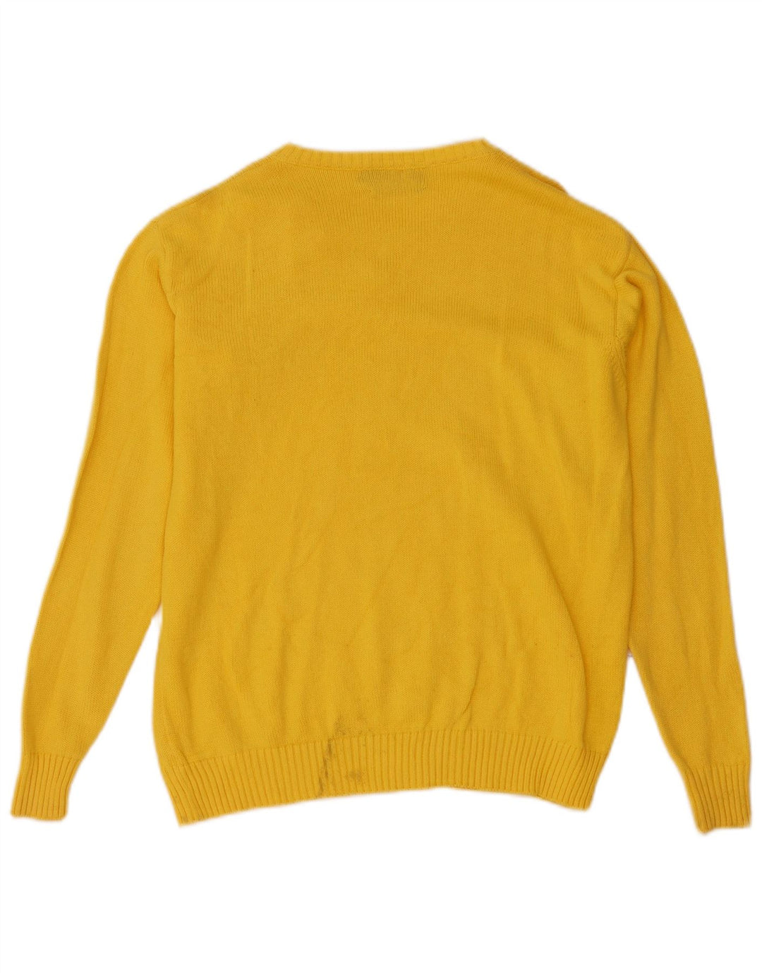Suéter masculino Brooksfield com decote em V de algodão amarelo médio