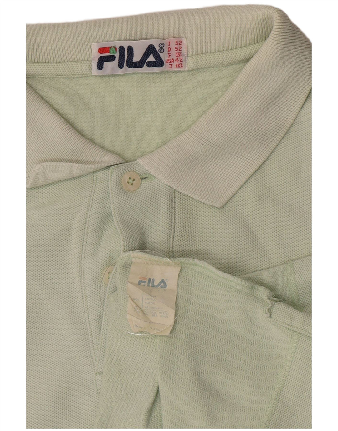 Camisa polo masculina Fila IT 52 grande algodão verde