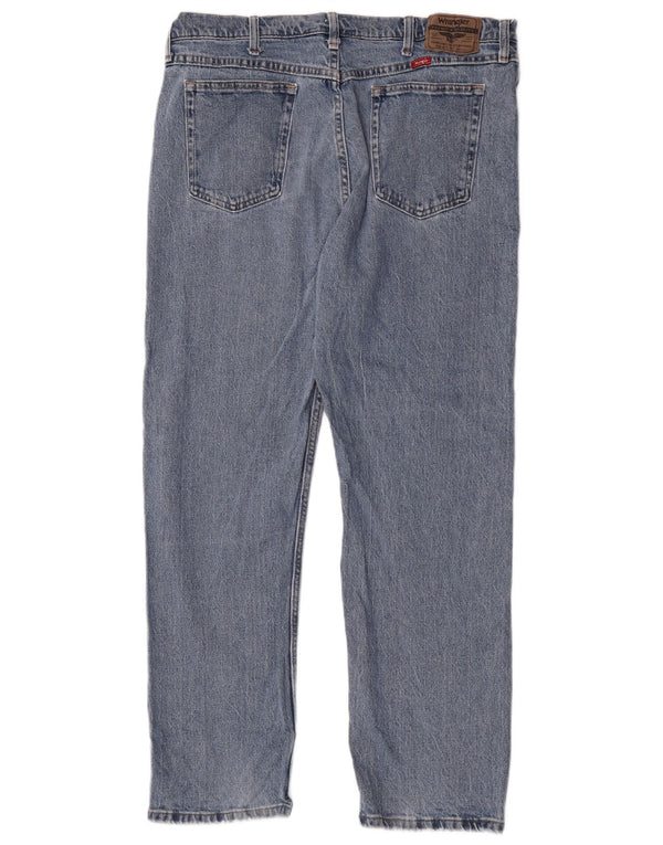 Wrangler Mens Straight Jeans W38 L30 Azul Algodão