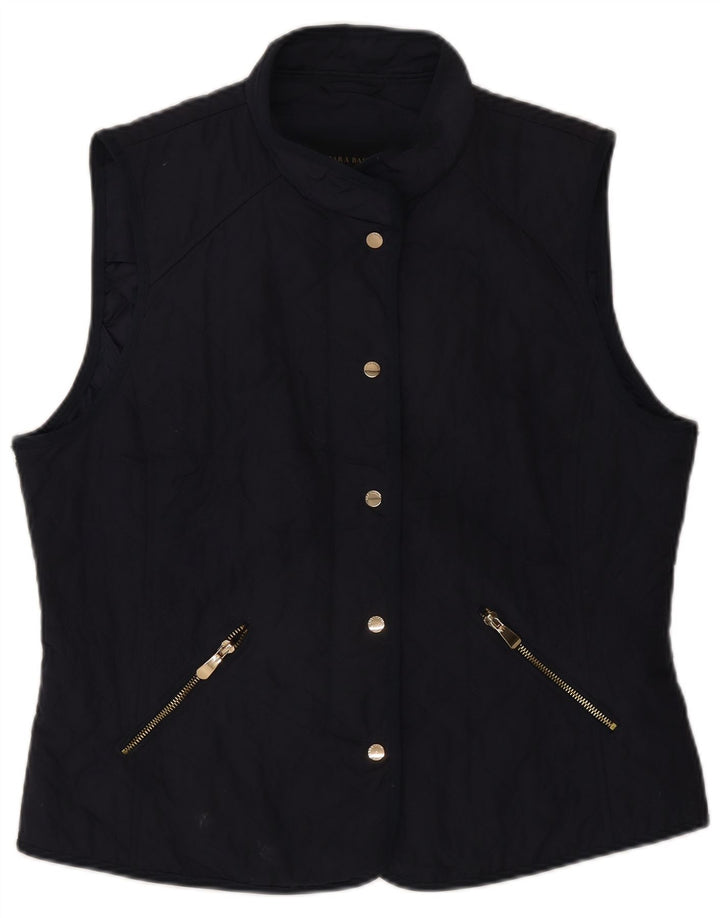 Colete acolchoado feminino Zara UK 18 XL azul marinho