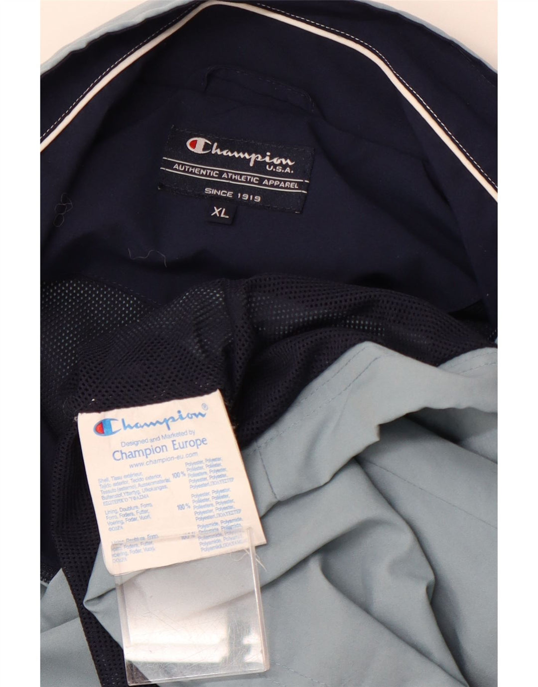 CHAMPION Mens Treino Top Jacket XL Azul Colourblock Poliéster
