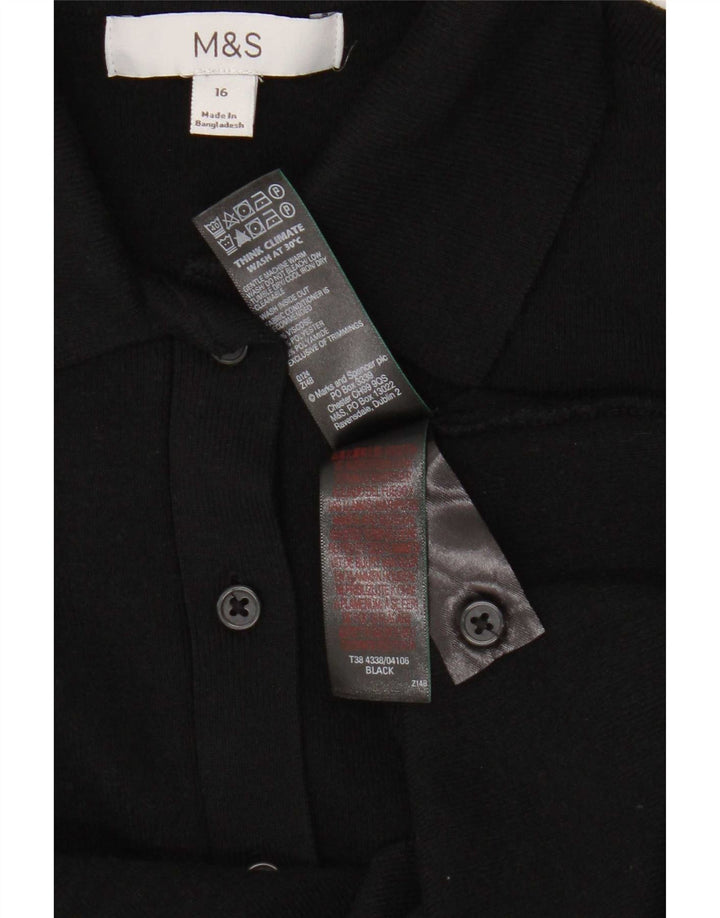 Suéter cardigã feminino Marks & Spencer Reino Unido 16 grande viscose preta
