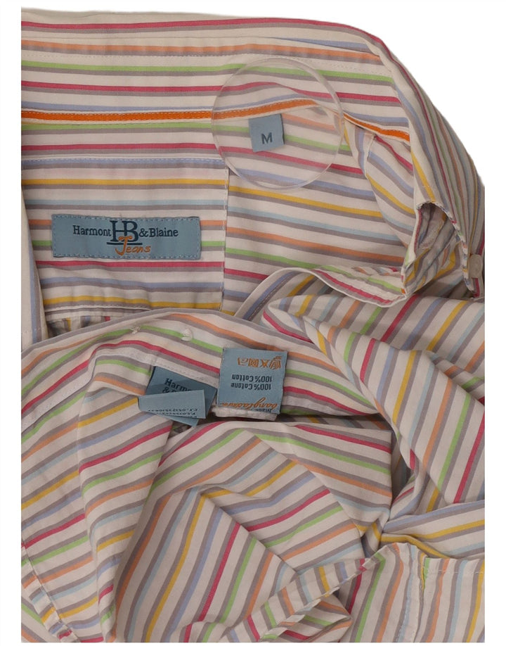 Camisa masculina Harmont & Blaine de algodão listrado multicolorido médio