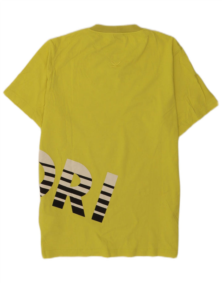 Camiseta gráfica masculina Kenzo Top médio algodão amarelo
