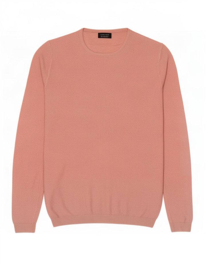 Zara Suéter masculino com gola redonda grande rosa