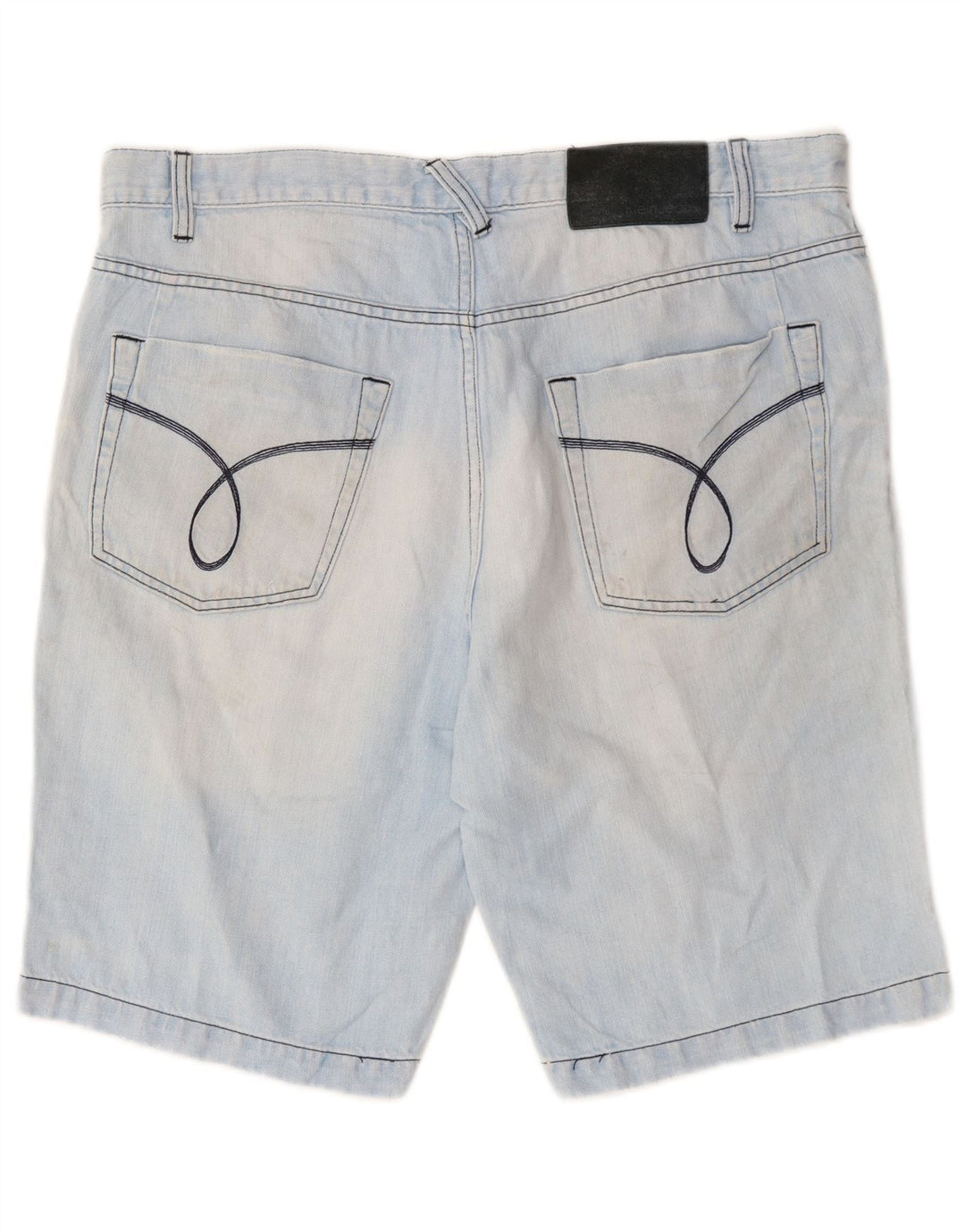Calvin Klein Shorts jeans masculino desgastado W36 grande azul