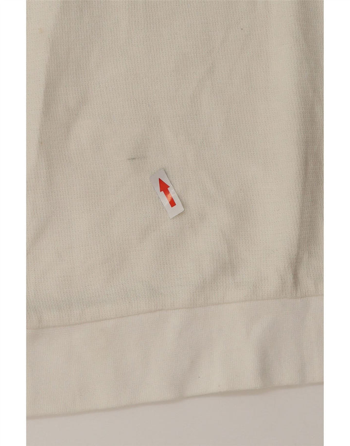 Zara Camisa polo masculina pequena branca de algodão colorblock