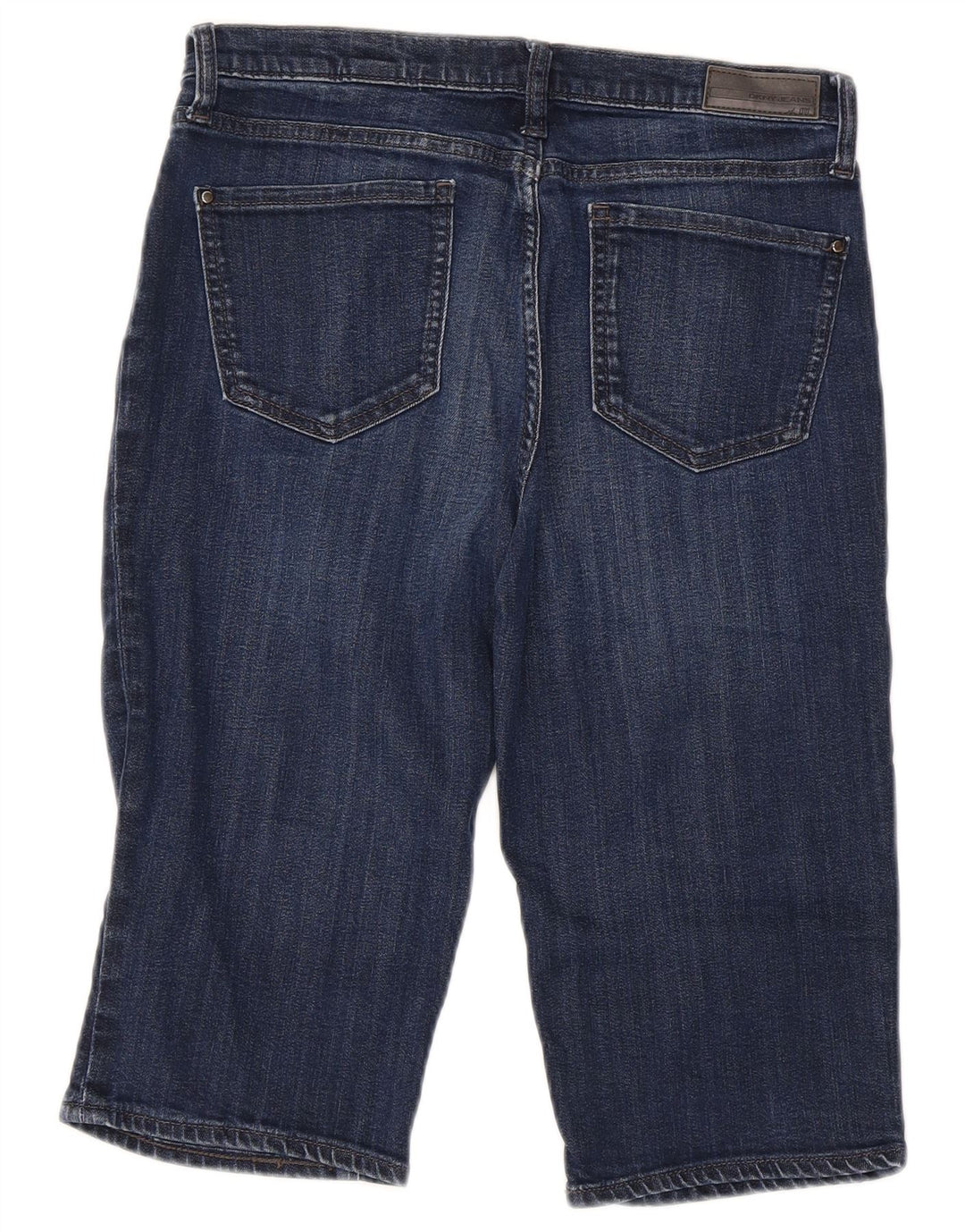 Bermuda jeans feminina Dkny EUA 6 médio W30 algodão azul