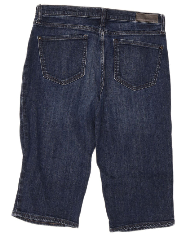 Bermuda jeans feminina Dkny EUA 6 médio W30 algodão azul