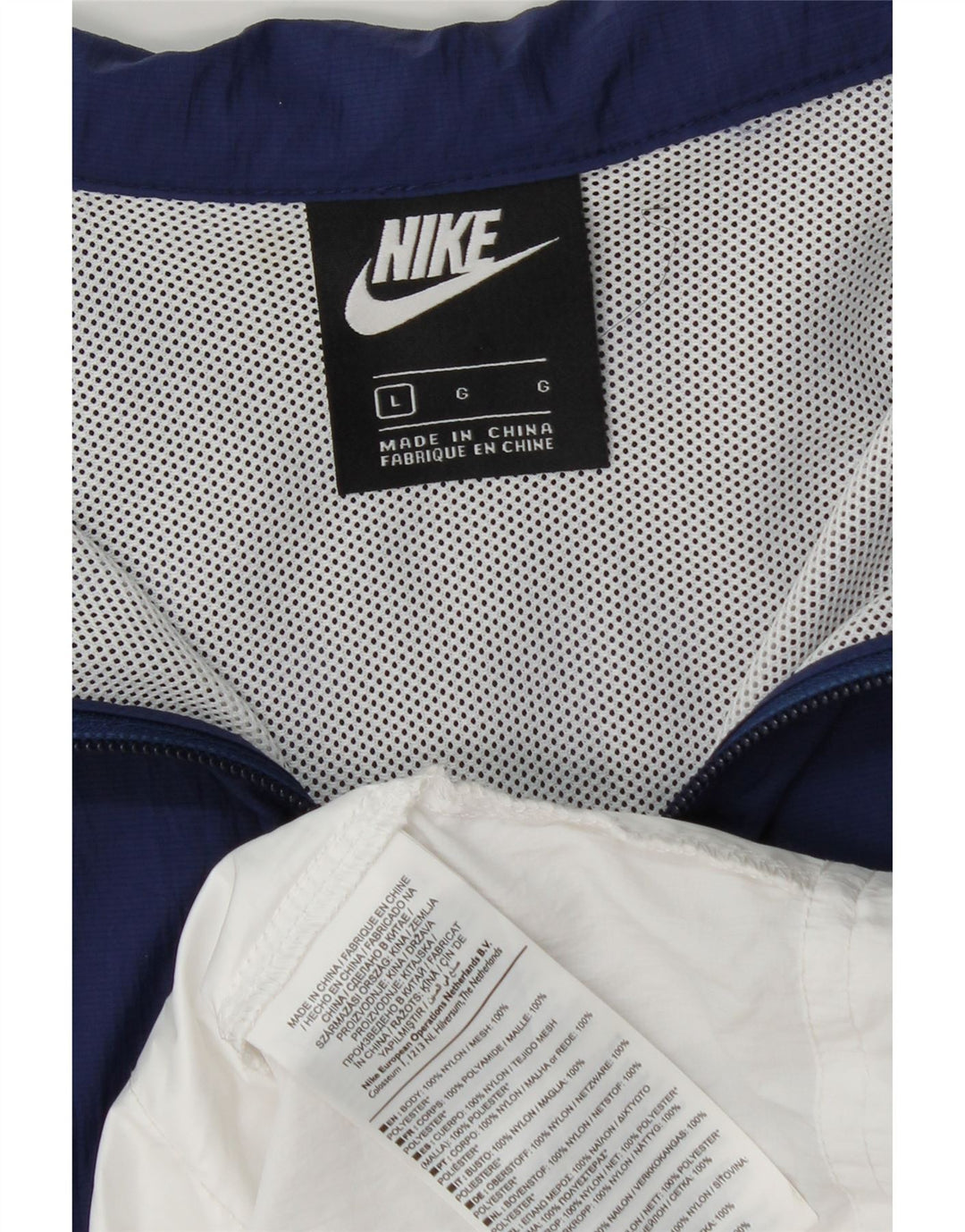 Nike Mens Treino Top Jaqueta Grande Azul Marinho Colourblock Nylon