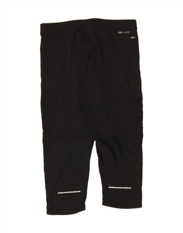 NIKE Womens Dri Fit Capri Tracksuit Trousers UK 12 Medium Black Vintage Nike and Second-Hand Nike from Messina Hembry 