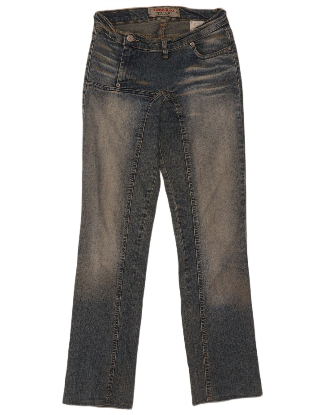Jeans retos femininos Take Two tamanho 27 W27 L30 algodão azul