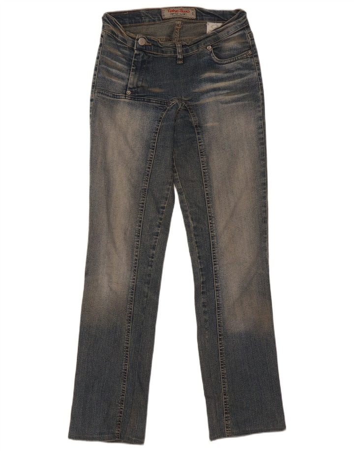 Jeans retos femininos Take Two tamanho 27 W27 L30 algodão azul