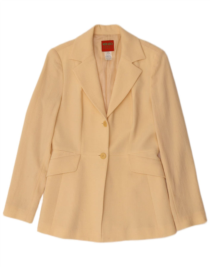 Jaqueta blazer feminina Kenzo com 2 botões EU 40 lã bege médio