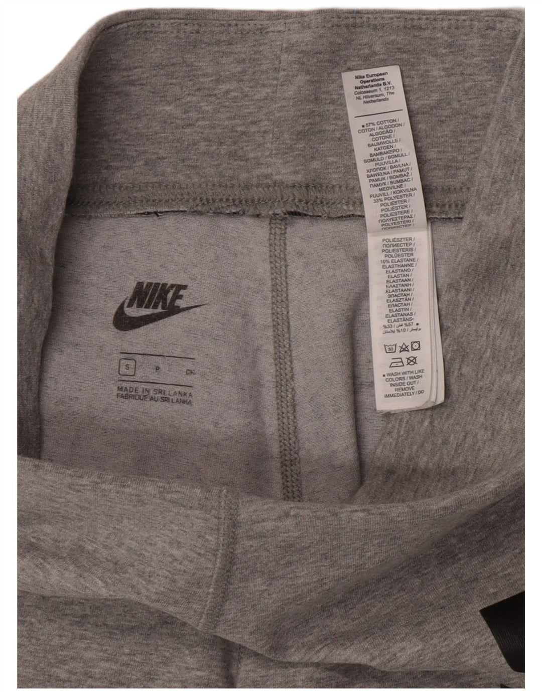 Leggings Nike Femininas Graphic UK 8 Pequenas Cinza Flecked Algodão