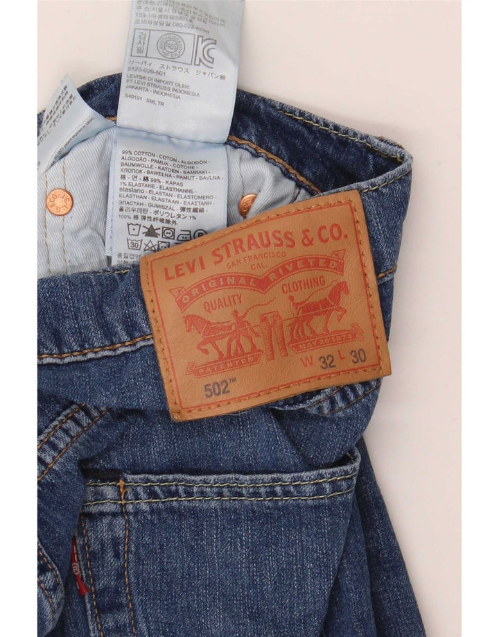 Levi's Masculino 502 Tapered Jeans W32 L30 Azul Algodão