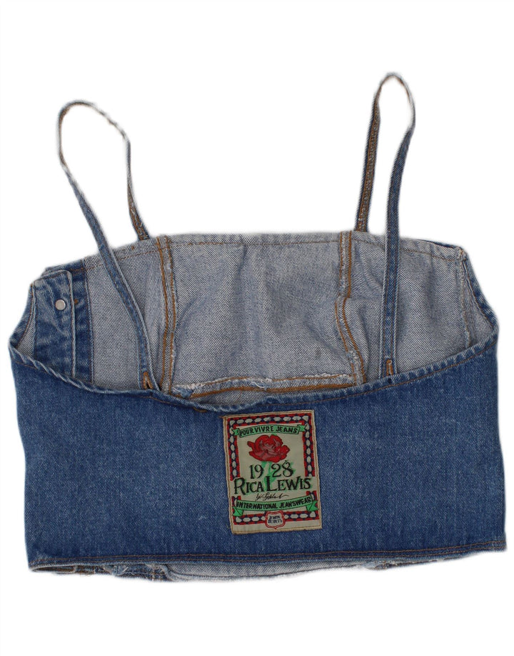 Rica Lewis Top curto jeans feminino IT 44 azul médio