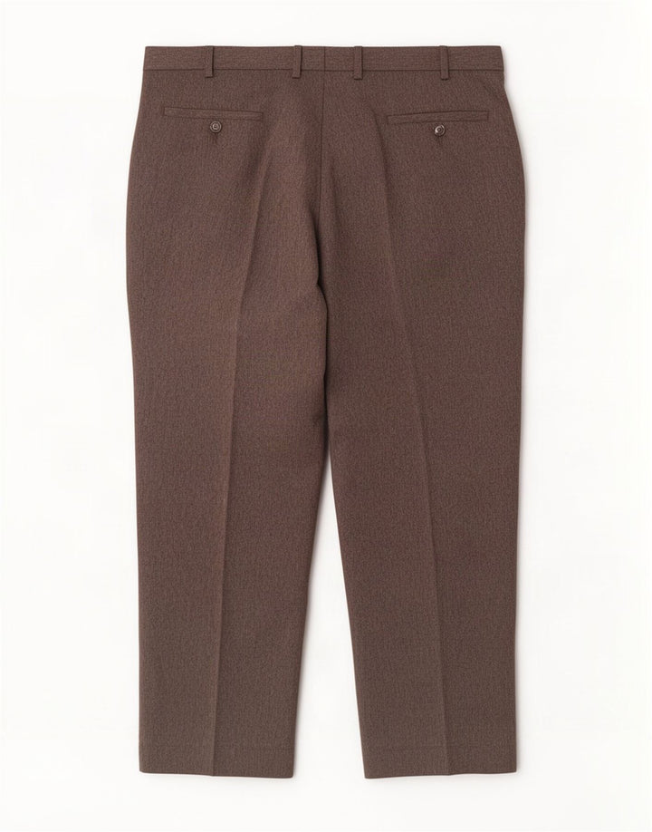 Calça masculina de terno reto Marks & Spencer W38 L29 cinza espinha de peixe