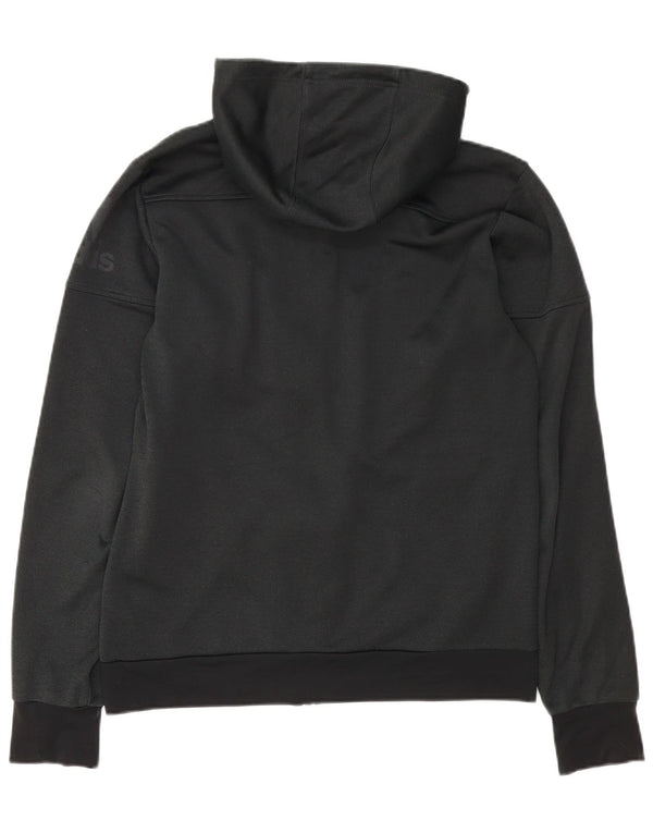 Adidas Mens Zip Hoodie Suéter Médio Preto Poliéster