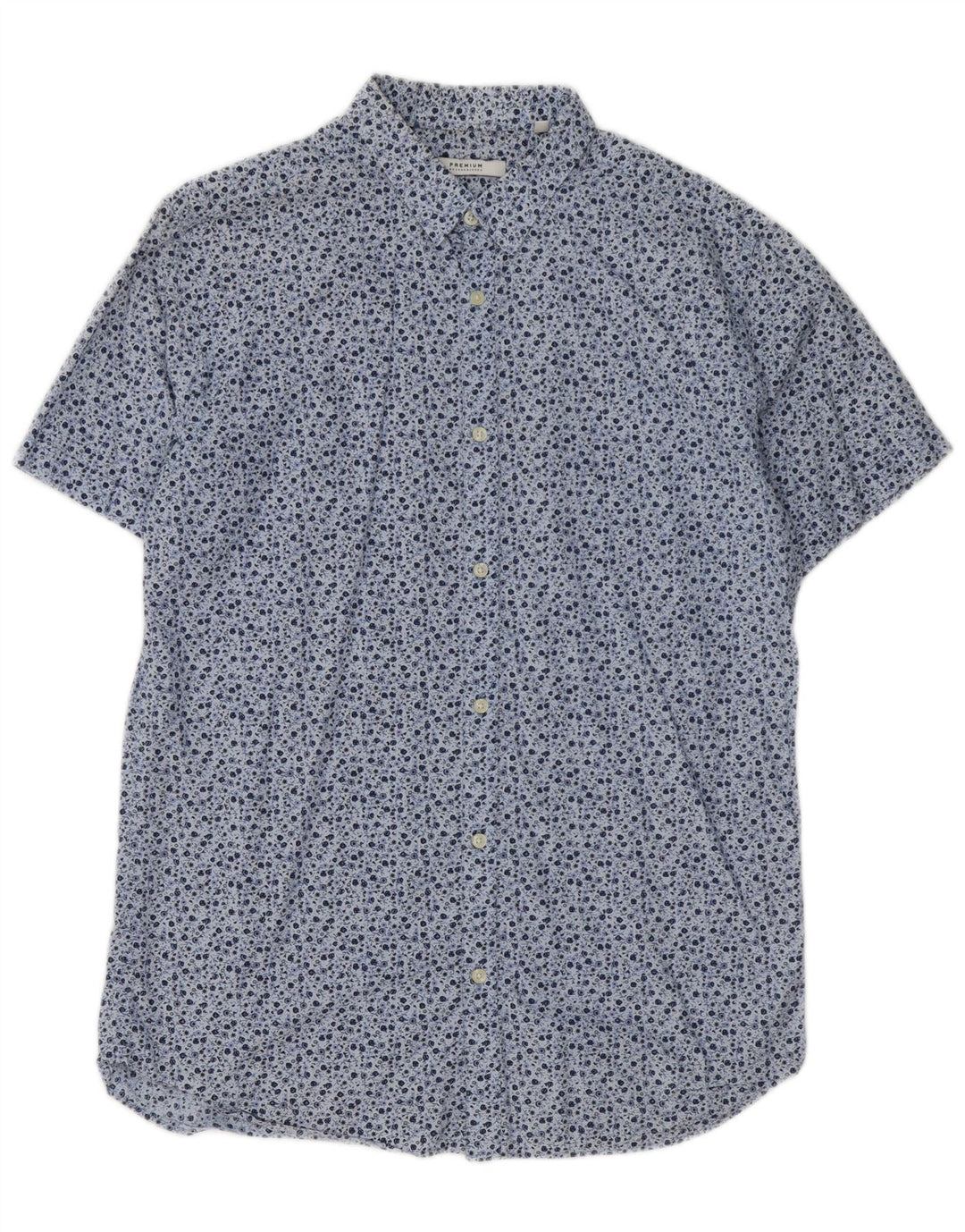 Camisa masculina de manga curta JACK & JONES grande algodão floral azul